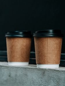 Preview wallpaper cups, brown, paper, coffee, drink