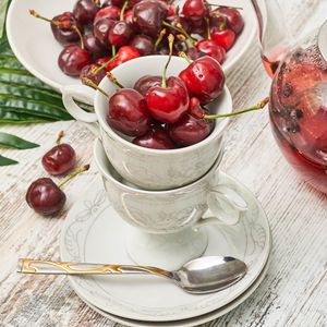 Preview wallpaper cups, cherries, red, ripe