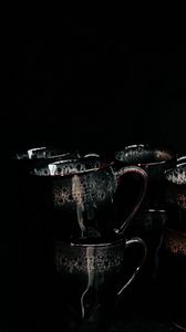 Preview wallpaper cups, dark, dishes, darkness