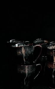 Preview wallpaper cups, dark, dishes, darkness