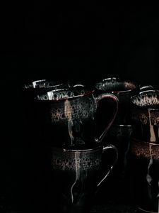 Preview wallpaper cups, dark, dishes, darkness