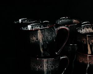 Preview wallpaper cups, dark, dishes, darkness