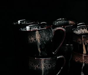 Preview wallpaper cups, dark, dishes, darkness