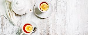 Preview wallpaper cups, kettle, tea, lemon, drink