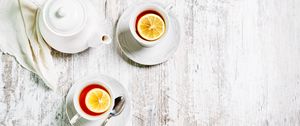 Preview wallpaper cups, kettle, tea, lemon, drink