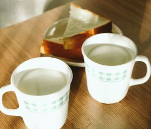 Preview wallpaper cups, milk, bread, white
