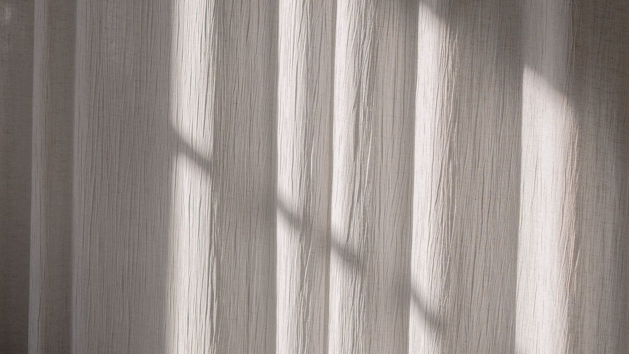Wallpaper curtain, folds, shadow, white