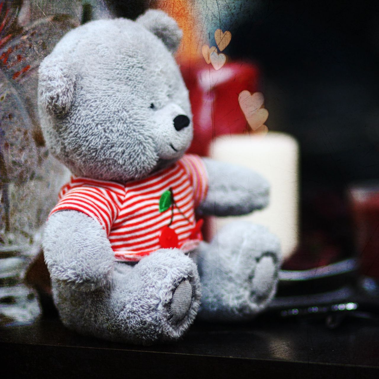 Download Wallpaper 1280x1280 Cute Teddy Bear Candles Hearts Teddy Love Ipad Ipad 2 Ipad Mini For Parallax Hd Background