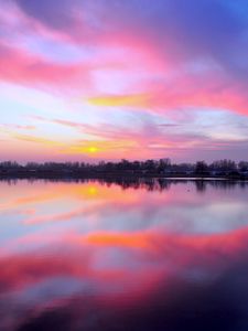 Preview wallpaper cuxhaven, germany, lake, sunset