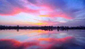 Preview wallpaper cuxhaven, germany, lake, sunset