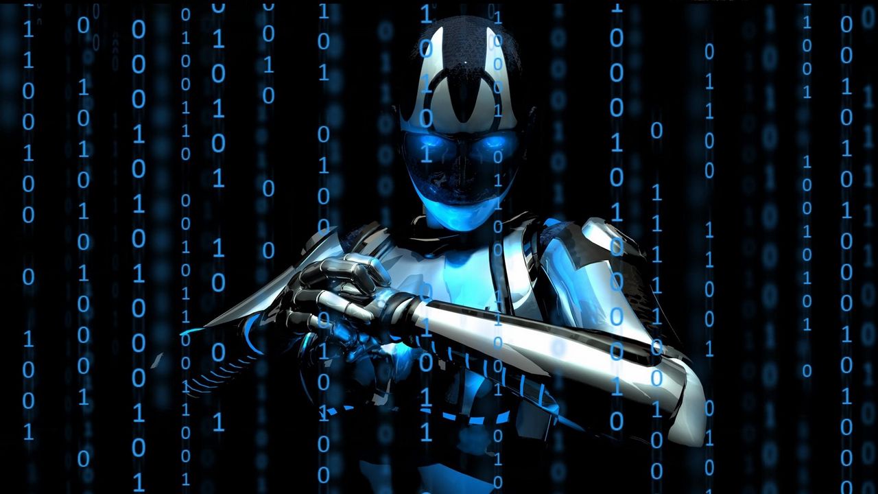 Wallpaper cyborg, robot, figures