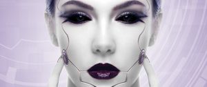 Preview wallpaper cyborg, robot, girl, face, futurism