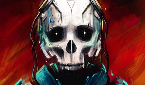 Preview wallpaper cyborg, skull, skeleton, art