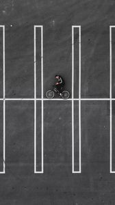 Preview wallpaper cyclist, marking, minimalism, wall