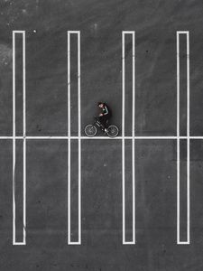 Preview wallpaper cyclist, marking, minimalism, wall