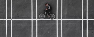 Preview wallpaper cyclist, marking, minimalism, wall