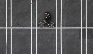 Preview wallpaper cyclist, marking, minimalism, wall