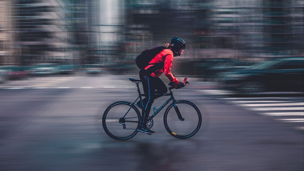 Wallpaper cyclist, speed, bicycle, motion, blur