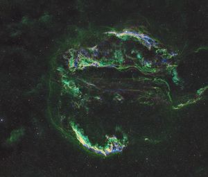 Preview wallpaper cygnus loop, nebula, stars, space, green