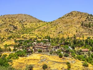 Preview wallpaper cyprus, village, mountains, buildings