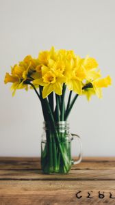 Preview wallpaper daffodils, bouquet, vase