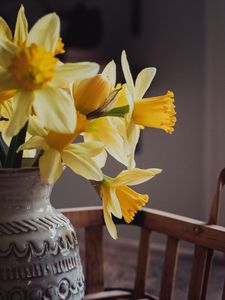 Preview wallpaper daffodils, flowers, vase, bouquet