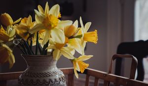 Preview wallpaper daffodils, flowers, vase, bouquet