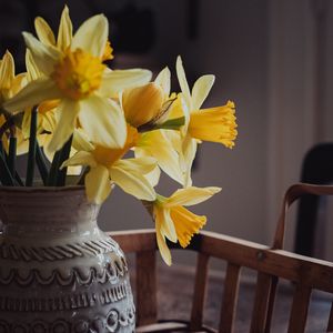 Preview wallpaper daffodils, flowers, vase, bouquet