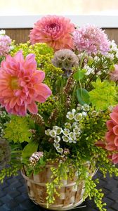 Preview wallpaper dahlias, flowers, bouquets, composition, beautifully