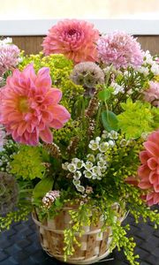 Preview wallpaper dahlias, flowers, bouquets, composition, beautifully