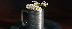 Preview wallpaper daisies, flowers, mug, stones