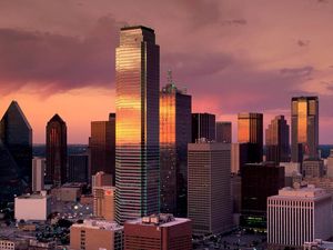 Preview wallpaper dallas, texas, skyscrapers, sunset