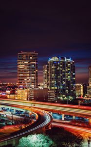 Preview wallpaper dallas, usa, night city, buildings, bridge