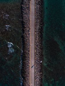 Preview wallpaper dam, pathway, aerial view, water, embankment