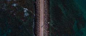 Preview wallpaper dam, pathway, aerial view, water, embankment