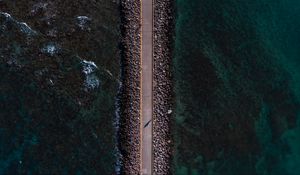 Preview wallpaper dam, pathway, aerial view, water, embankment