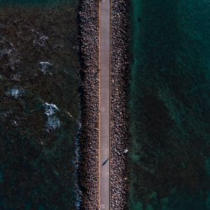 Preview wallpaper dam, pathway, aerial view, water, embankment