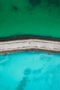 Preview wallpaper dam, road, sea, water, aerial view