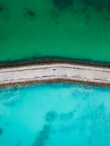 Preview wallpaper dam, road, sea, water, aerial view