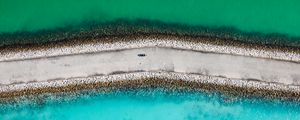Preview wallpaper dam, road, sea, water, aerial view