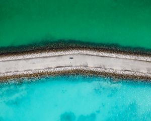Preview wallpaper dam, road, sea, water, aerial view
