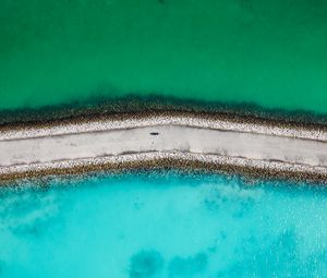 Preview wallpaper dam, road, sea, water, aerial view