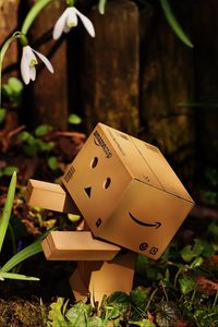 Preview wallpaper danboard, cardboard robot, shadow