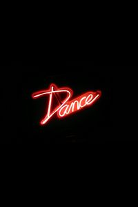 Preview wallpaper dance, word, neon, light, red
