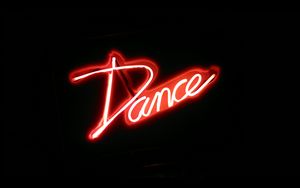 Preview wallpaper dance, word, neon, light, red