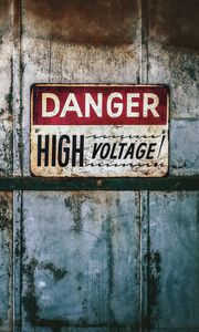 Preview wallpaper danger, high voltage, warning, words, inscription