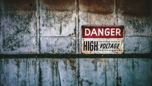 Preview wallpaper danger, high voltage, warning, words, inscription