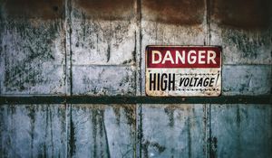 Preview wallpaper danger, high voltage, warning, words, inscription