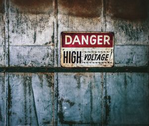 Preview wallpaper danger, high voltage, warning, words, inscription