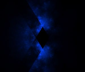 Preview wallpaper dark, blue, abstraction, rhombus, cross